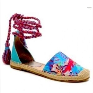 Sam Edelman Circus Lenora Colorful Tassel Tie Ankle Wrap Espadrilles - 7.5